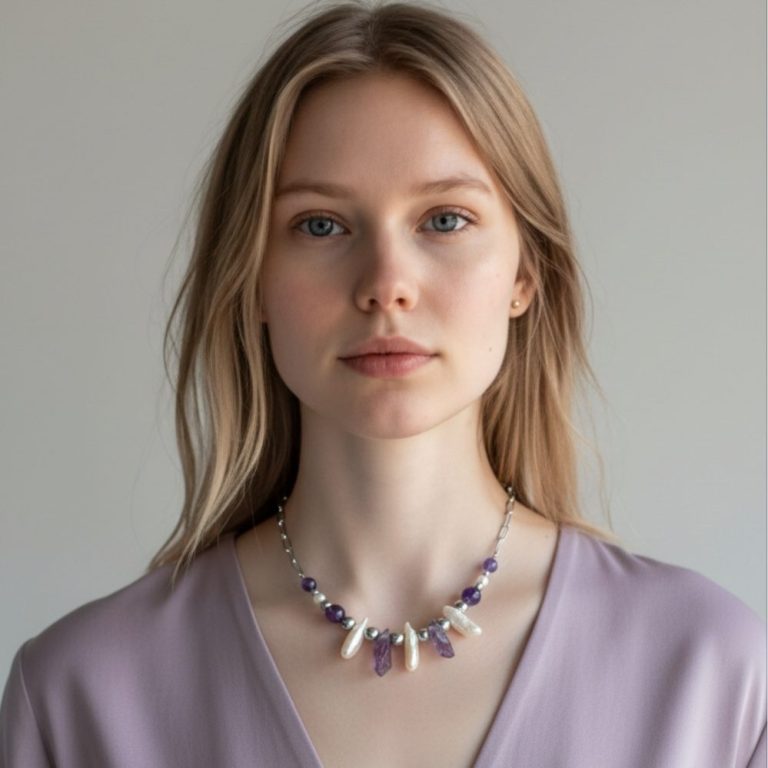 Peinado elegante con trenza y diadema decorativa de perlas y piedras.
